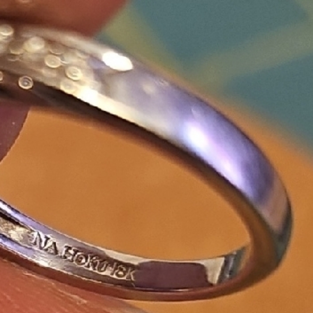Elegant 18k White Gold NA HOKU Wedding Band w Diamonds SIZE 7 Women's Ring - Picture 10 of 15
